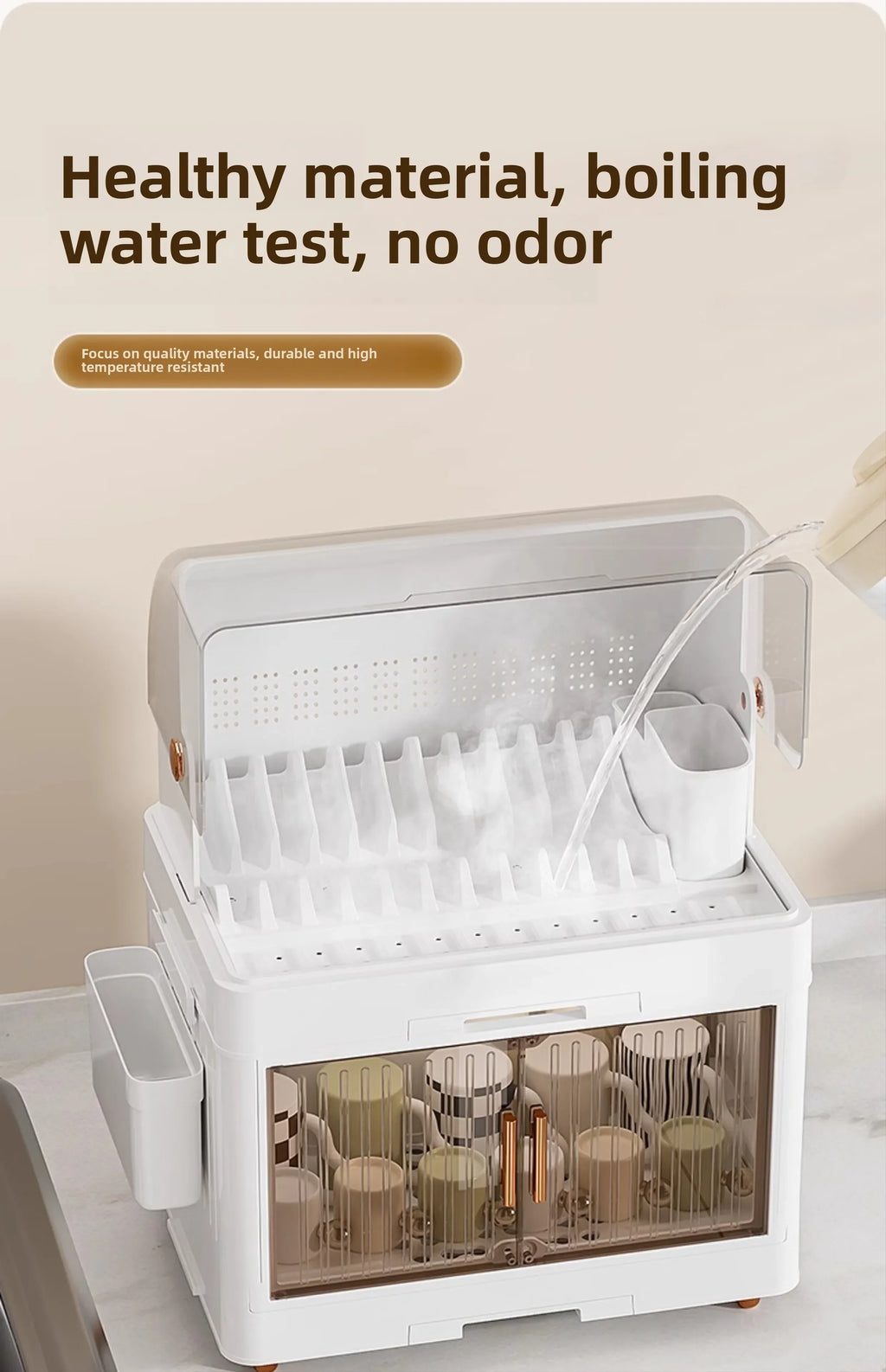 Kitchen Bowl Rack, Tableware Storage Box, Household with Lid, Tableware, Bowl Box, Dish Drain Rack, Plastic Cupboard