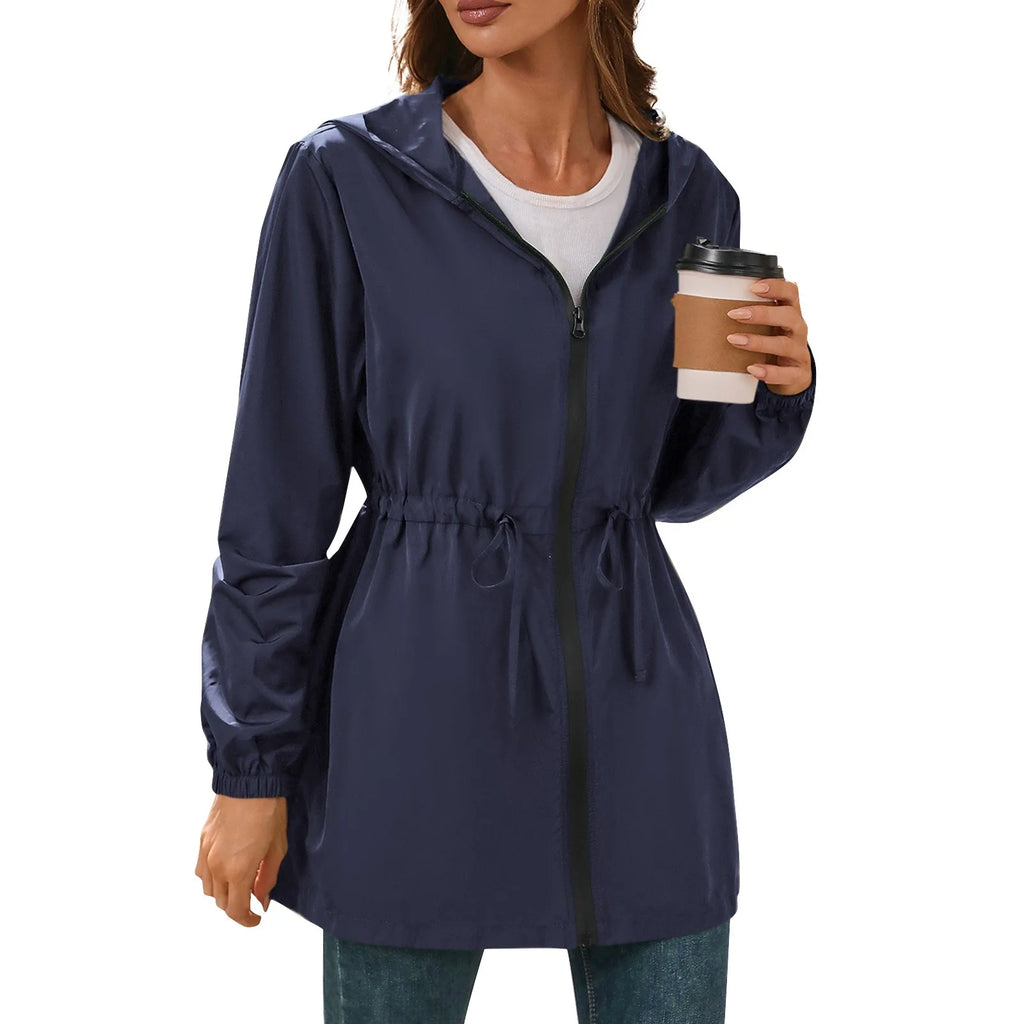 Women'S Jacket Tourism Outdoor Hiking Waterproof Rain Poncho Raincoat Hooded Rain Coat High-Quality Jackets Hiking Clothes