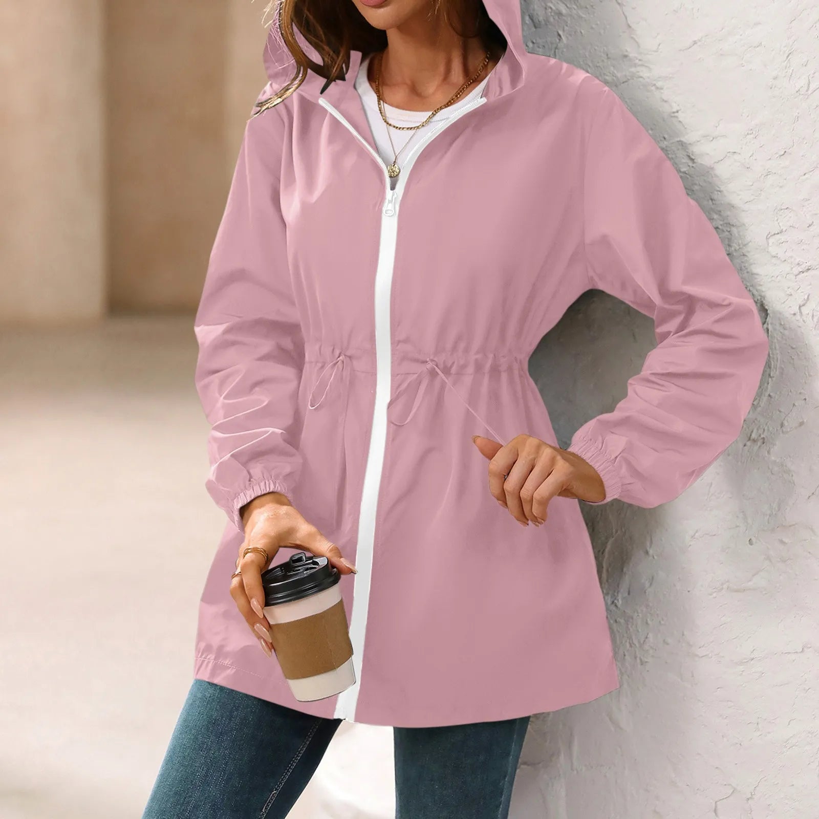 Women'S Jacket Tourism Outdoor Hiking Waterproof Rain Poncho Raincoat Hooded Rain Coat High-Quality Jackets Hiking Clothes