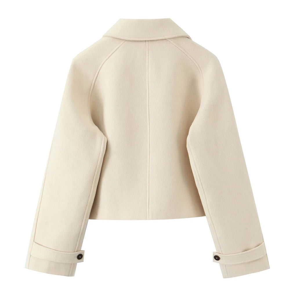 Women's Jackets 2025 Autumn Winter New Fashion Laple Long Sleeves Button Decoration Jacket Female High Street Elegant New Coats