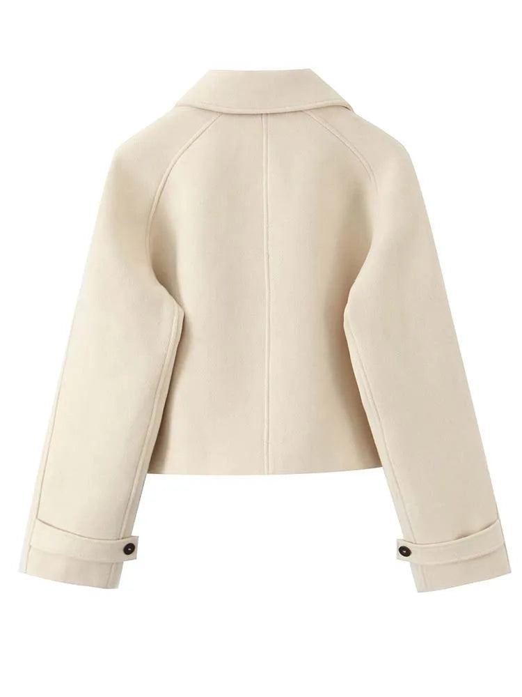 Women's Jackets 2025 Autumn Winter New Fashion Laple Long Sleeves Button Decoration Jacket Female High Street Elegant New Coats