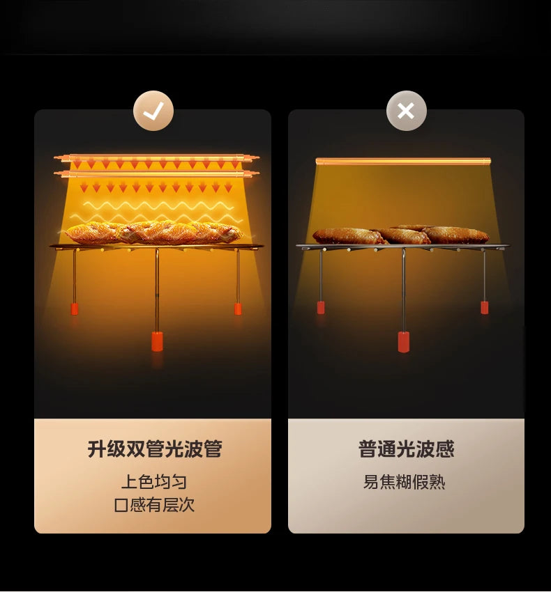 Midea microwave oven household micro-steaming oven integrated intelligent small new flat light wave furnace 201B